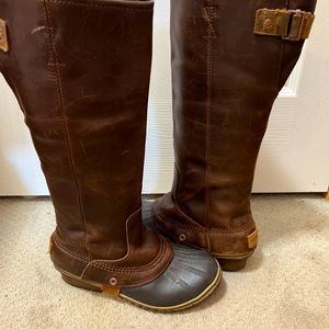 SOREL SLIMPACK TALL 7 Equestrian Riding Rain Boot Women NUTMEG BROWN Buckle.